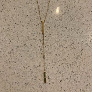 Y Drop 14k Yellow Gold Necklace with Di